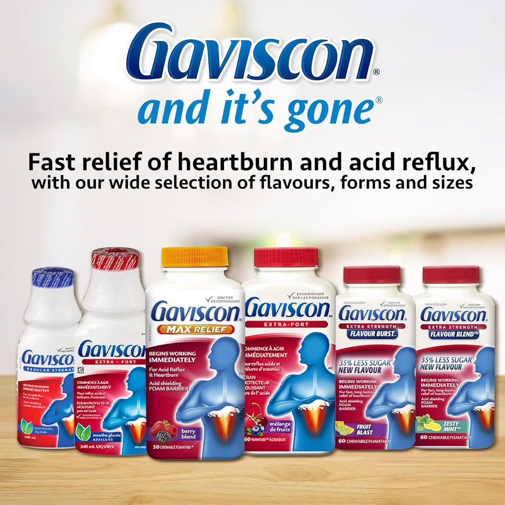 Gaviscon Extra Strength Butterscotch Antacid Tablets 60 Count