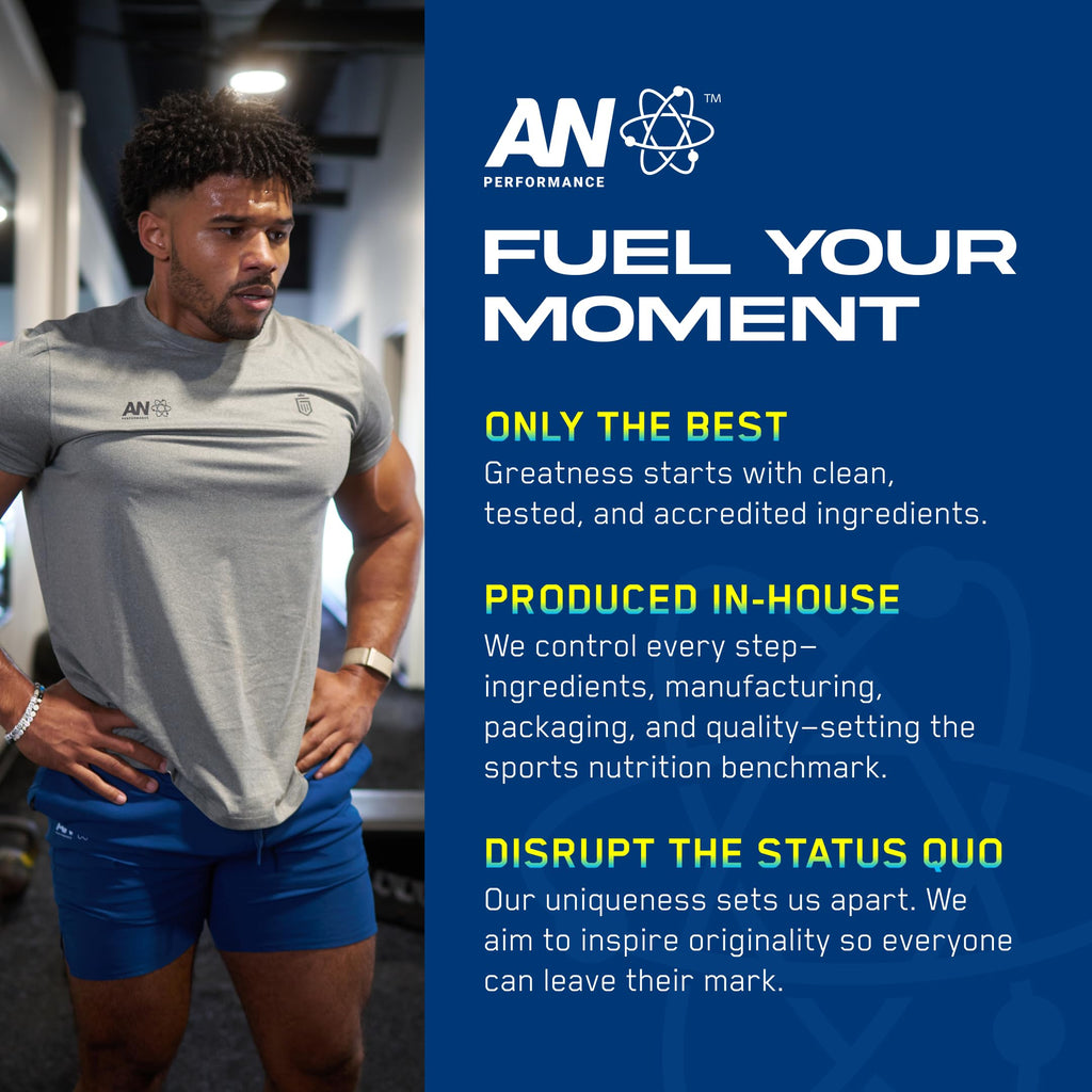 AN Performance Pre-Workout Powder Supplement for Men & Women | Energy Drink Mix with 300mg Caffeine + Beta Alanine + Citrulline | Third-Party Tested | Fruit Punch | 30 Servings