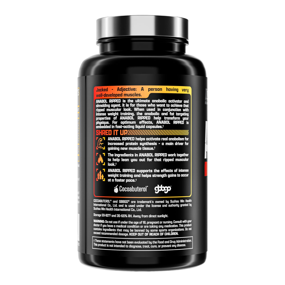 Nutrex Research Anabol Ripped Anabolic Muscle Builder for Men, 2-in-1 Muscle Builder and Shredding Supplement, (60 Count)