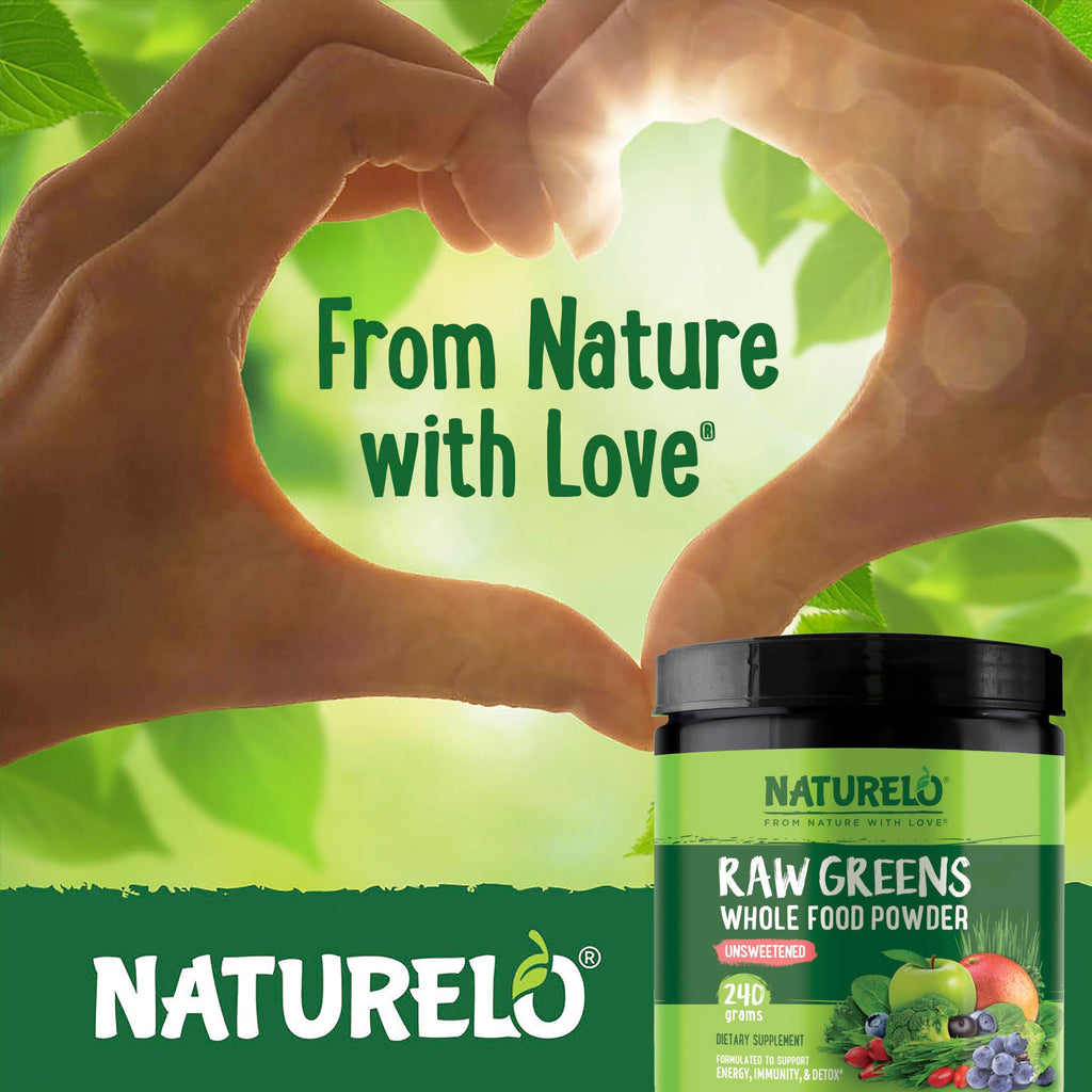 NATURELO Raw Greens Superfood Powder 480 Grams, Mixed Berry - Supports Energy, Immunity and Detox - Includes Spirulina, Wheat Grass and Organic Greens for Whole Food Nutrition