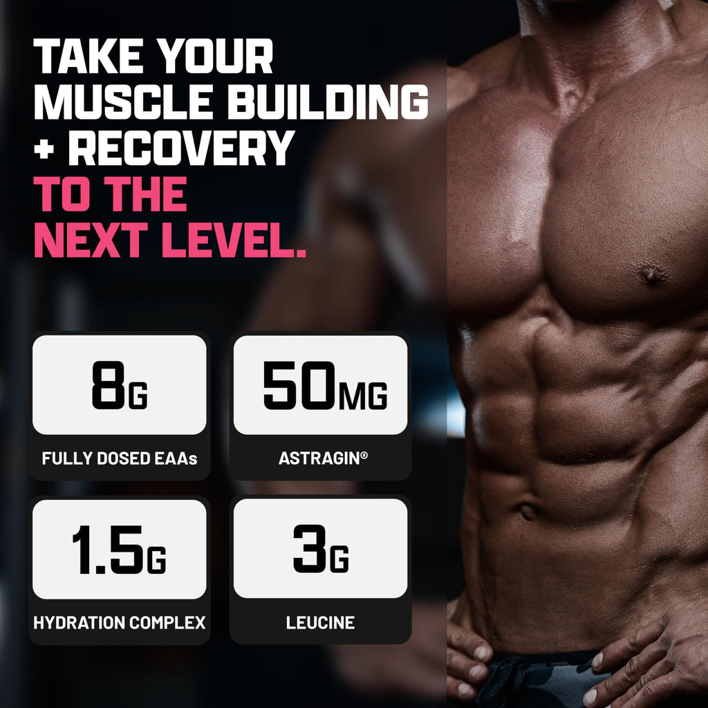 Nutrex Research EAA Hydration | EAAs + BCAA Powder | Muscle Recovery, Strength, Muscle Building, Endurance | 8G Essential Amino Acids + Electrolytes | Strawberry Watermelon 30 Serving