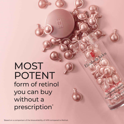 Elizabeth Arden Retinol + HPR Ceramide Rapid Skin Renewing Anti-Aging Face Serum Capsules, Fine Lines & Wrinkles Treatment with Peptides