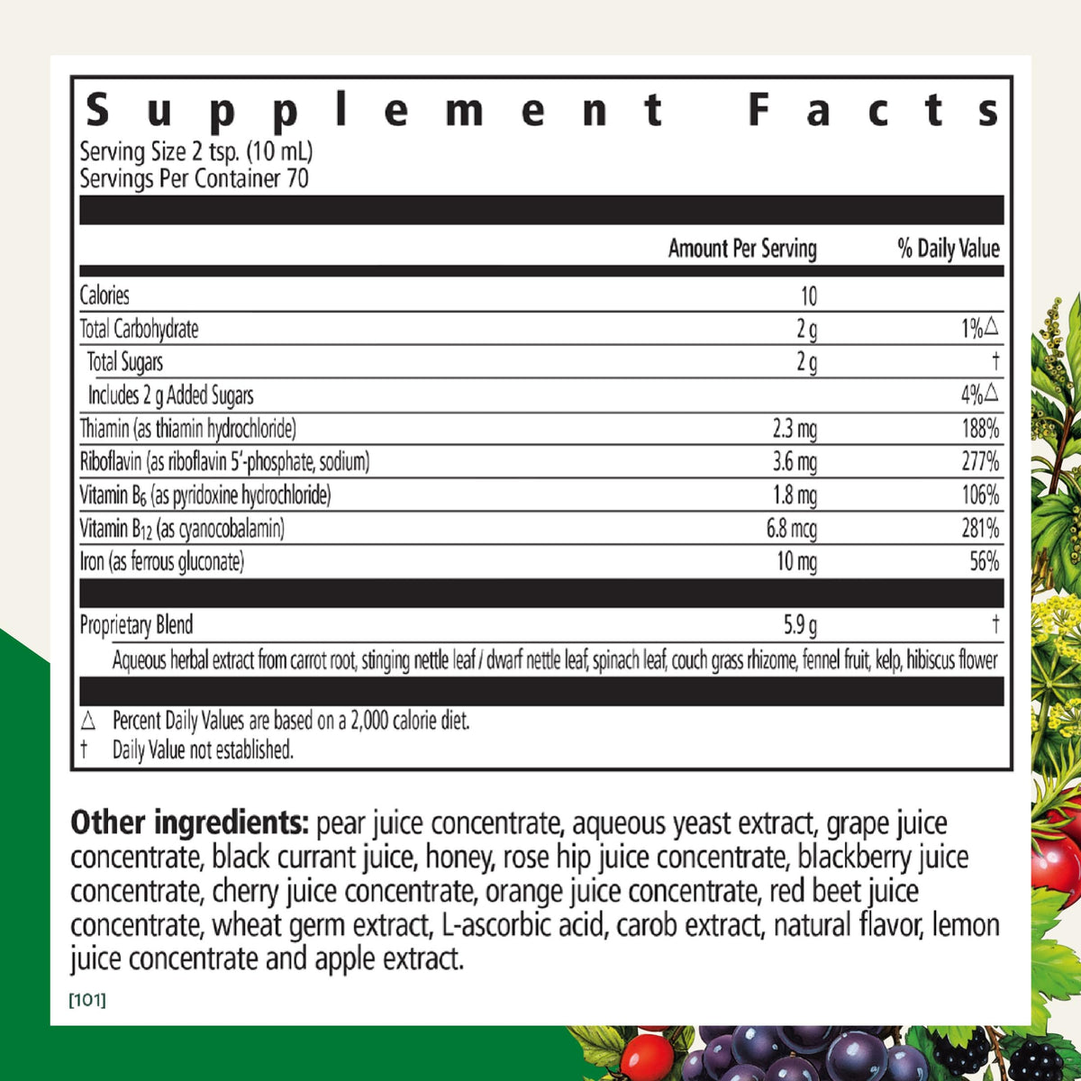 Floradix Iron & Herbs, Herbal Supplement for Men and Women, 8.5 fl oz | Liquid Iron Supplement with Vitamin C, Vitamin B Complex & Ferrous Gluconate Iron for Energy Support & Red Blood Cells*