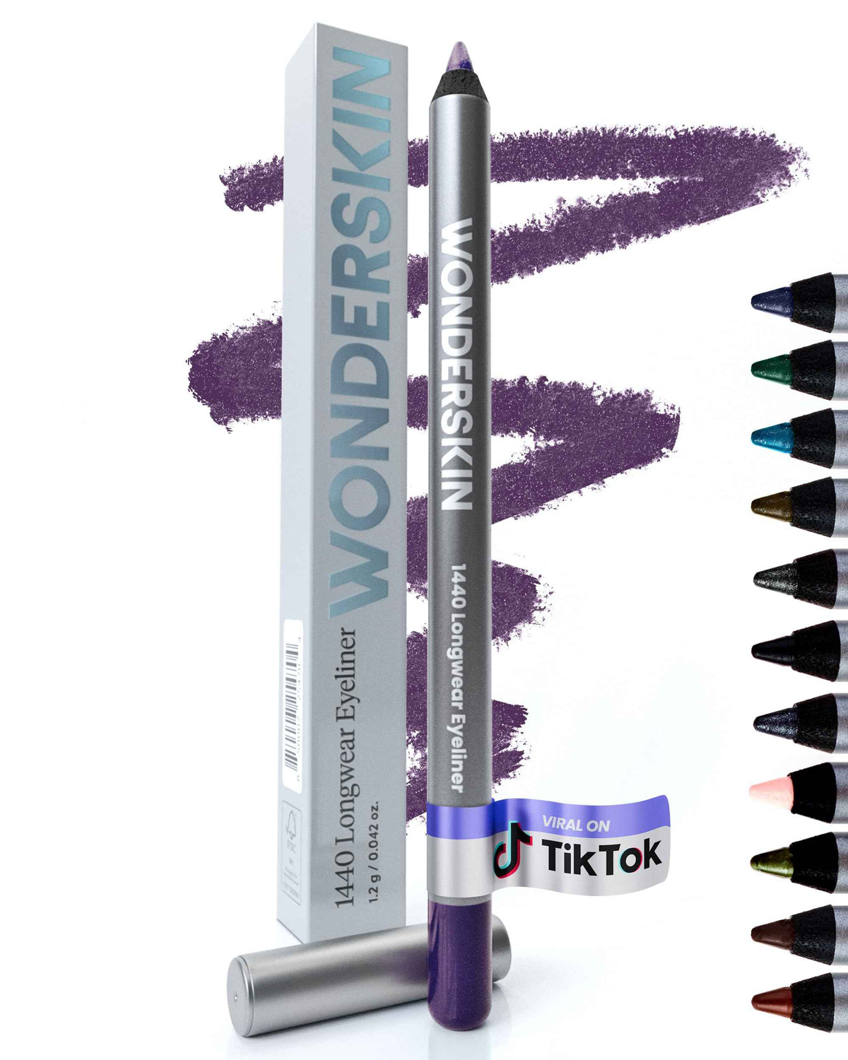 Wonderskin Eyeliner Pencil, 1440 Longwear Deep Purple Eyeliner Pencil - Waterproof, Sharpenable & Smudge Proof