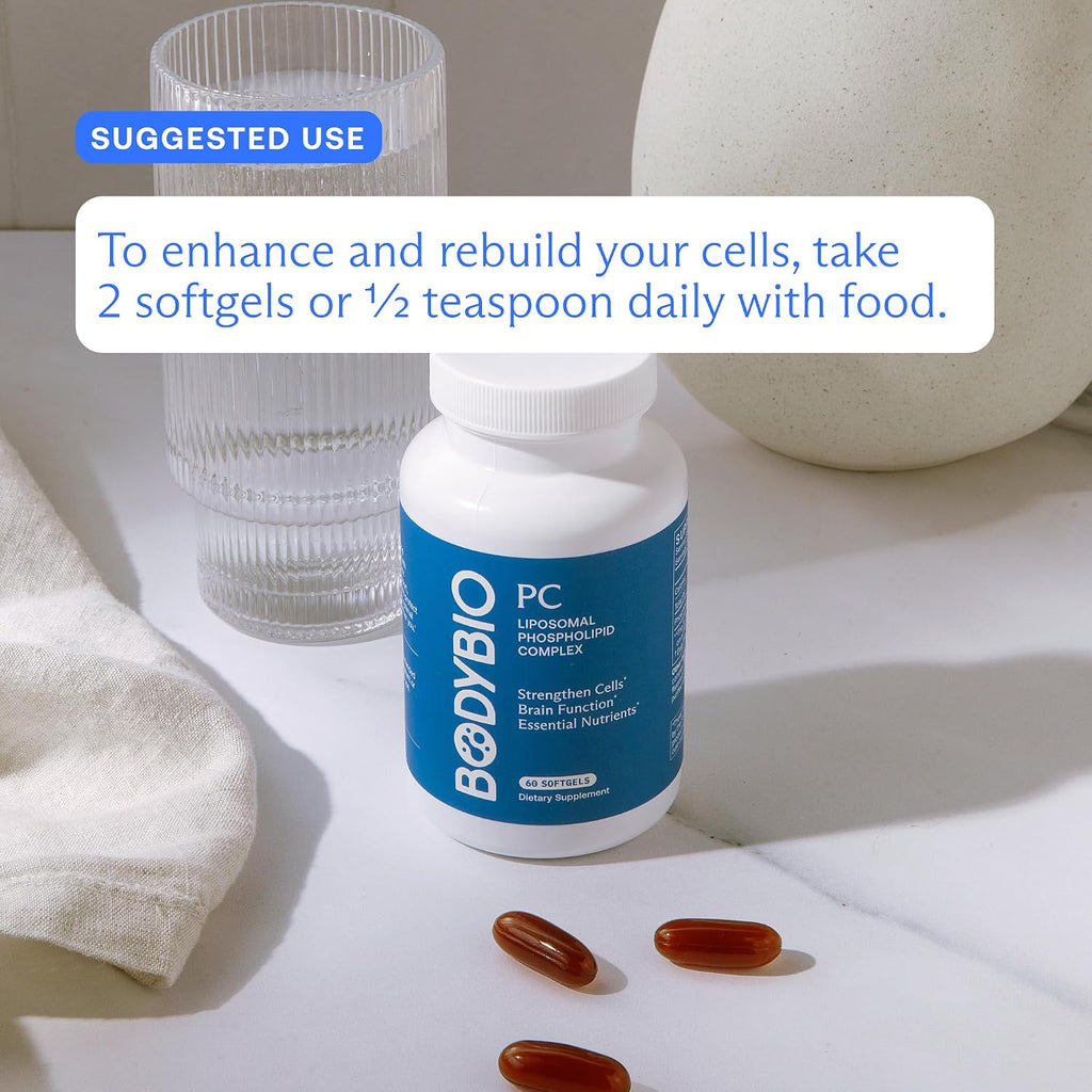 BodyBio PC - Phosphatidylcholine for Brain, Cellular & Cognitive Health | Mental Clarity, Healthy Aging & Gentle Daily Detox