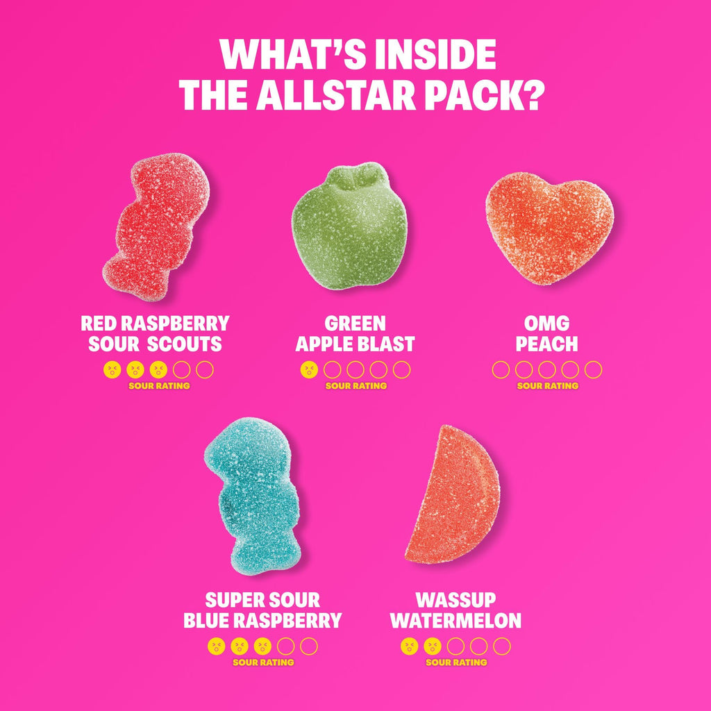 Shameless Snacks Tropical Paradise Mixed Bag - Sour Gummy Candy | 5 Tropical Flavors Per Bag Fruit Snacks, Keto 3g Sugar - Gluten Free Vegan Gummies for Adults