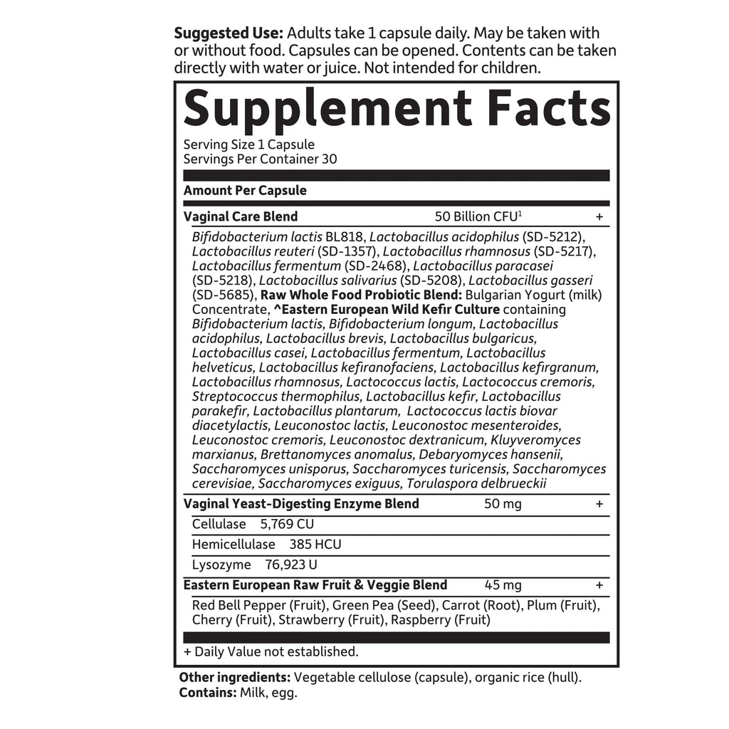 Garden of Life Raw Probiotics for Women's Vaginal Care with Acidophilus, Shelf Stable Probiotic Promotes Yeast Balance, Vaginal, Urinary Tract Health, 30 Vegetarian Capsules | 38 Probiotic Strains, Supports Vaginal & Urinary Tract Health, Vegetarian, Shel