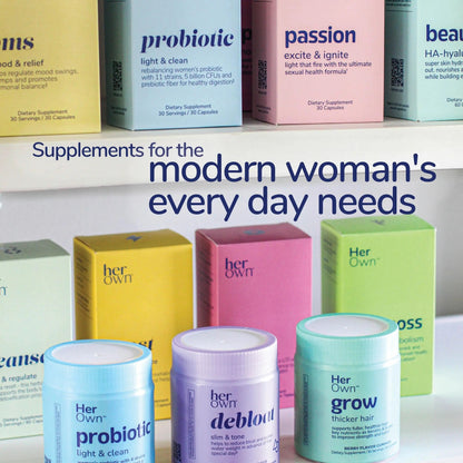 her own UTI, Helps Restore pH Balance, Supports Vaginal Flora and Balance, Promotes Urinary Health, 7 Strain Probiotic Blend, Shelf Stable, Gluten and Soy Free, Vegan, 30 Capsules, 30 Servings her ownBuy Supplements Australia