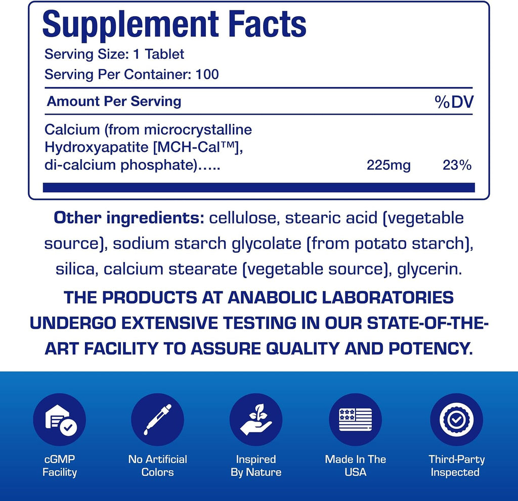 Remineralizing Calcium Hydroxyapatite Supplement - Clinical Formula Osteo Bone Health Supplement for Women & Men with Bioavailable Calcium Phosphate MHCC Complex for Density & Strength - 100 Servings