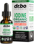 Iodine Liquid Drops Potassium Iodide - 1 Year Supply Pure Clear Organic Iodine Drops Supplement Plus Thyroid Support - Organic Potassium Iodide Liquid Supplement Tincture Thyroid Supplements 1 Fl Oz