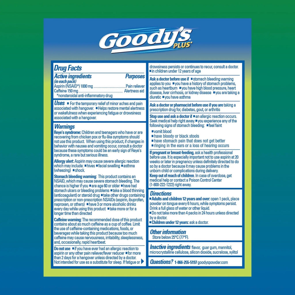 Goody’s Headache Relief Plus Mental Alertness Powder, with Aspirin and Caffeine, Strawberry Citrus Flavor, 16 Count Goody'sBuy Supplements Australia