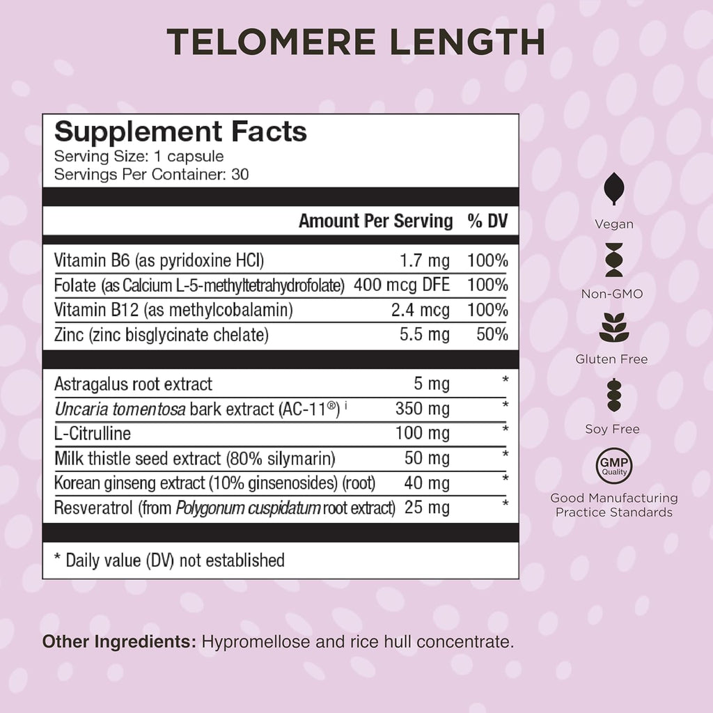 Healthycell Telomere Length + AC-11 | Anti-Aging & DNA Repair Supplement | Telomere Length + AC-11 DNA Repair Supplements - Advanced Anti-Aging & Cellular Health Support for Longevity