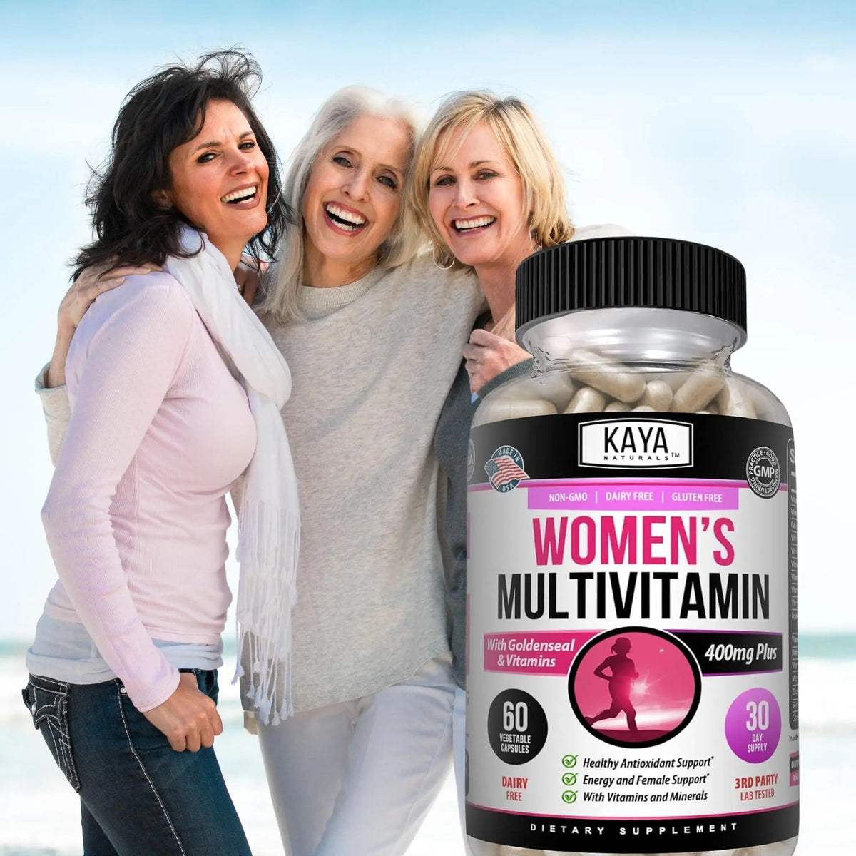 Kaya Naturals Women's Multivitamin, Overall Healthy Antioxidant, and Immune Support, Vitamins A, D, C, E, Biotin Kaya Naturals