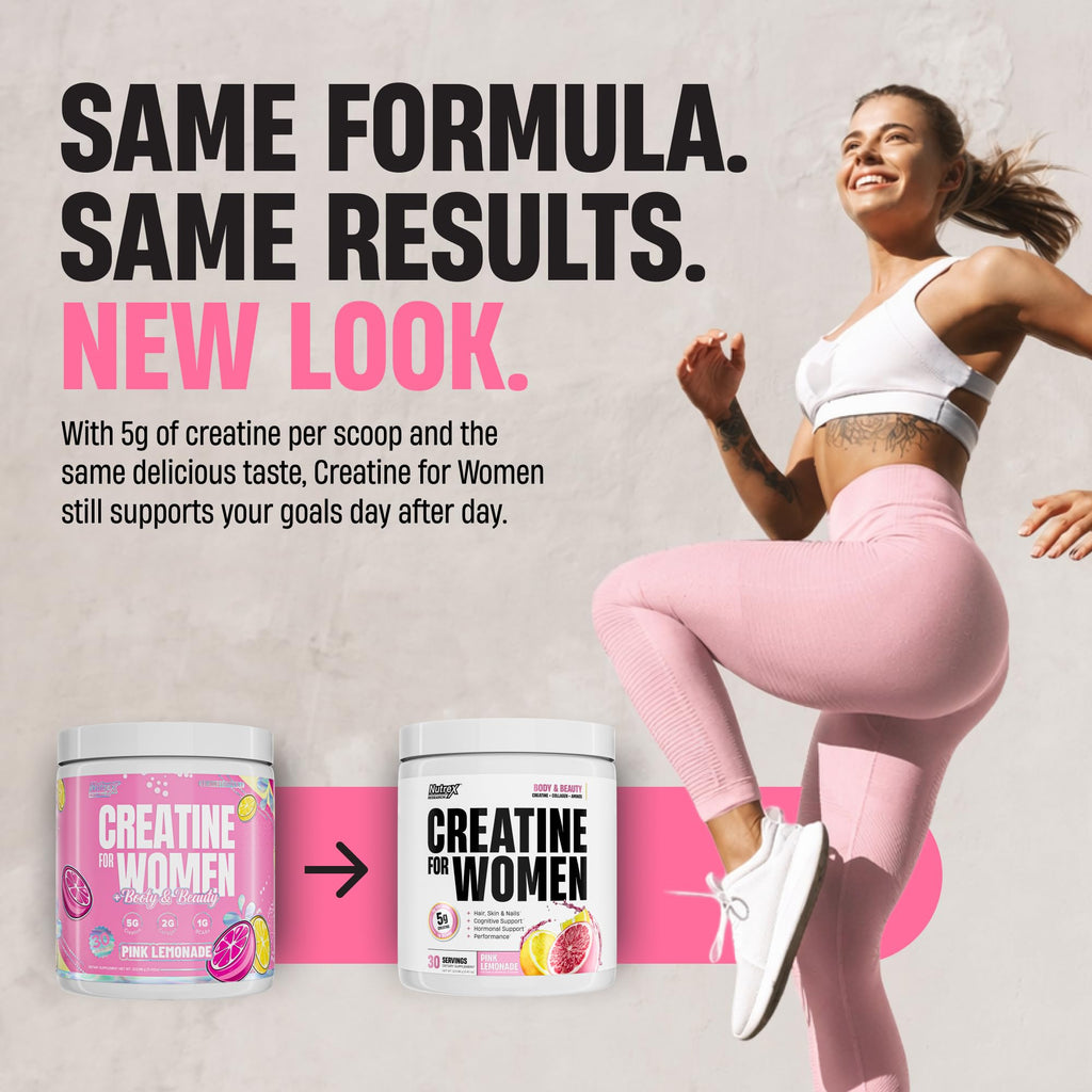 Nutrex Research Creatine for Women Booty & Beauty – Peach Mango | 5g Creatine, 2g Collagen, BCAAs & Hyaluronic Acid for Glutes, Strength & Skin | Gluten Free, 30 Servings
