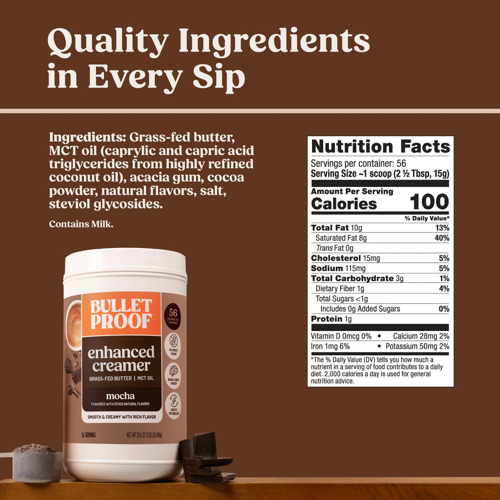 Bulletproof Original Creamer, 14.8 Ounces, Keto Coffee Creamer with MCT Oil and Grass-Fed Butter, Supports Brain Function