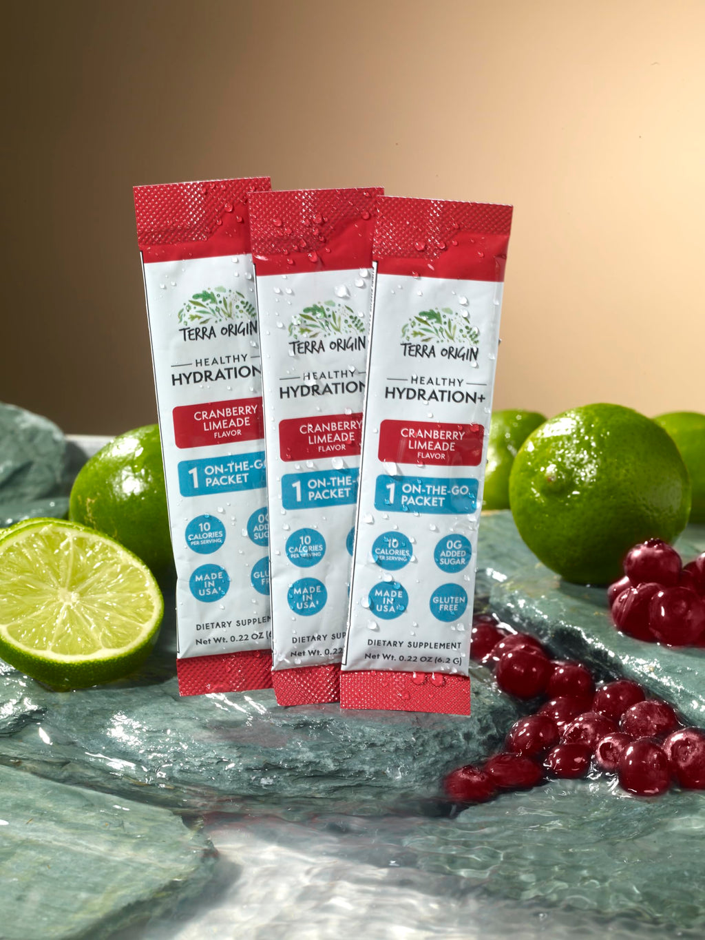 TERRA ORIGIN Healthy Hydration+ Electrolyte Powder Packets | Sugar Free, Gluten Free Drink Mix | Lemonade | 30 Servings (1-Pack)