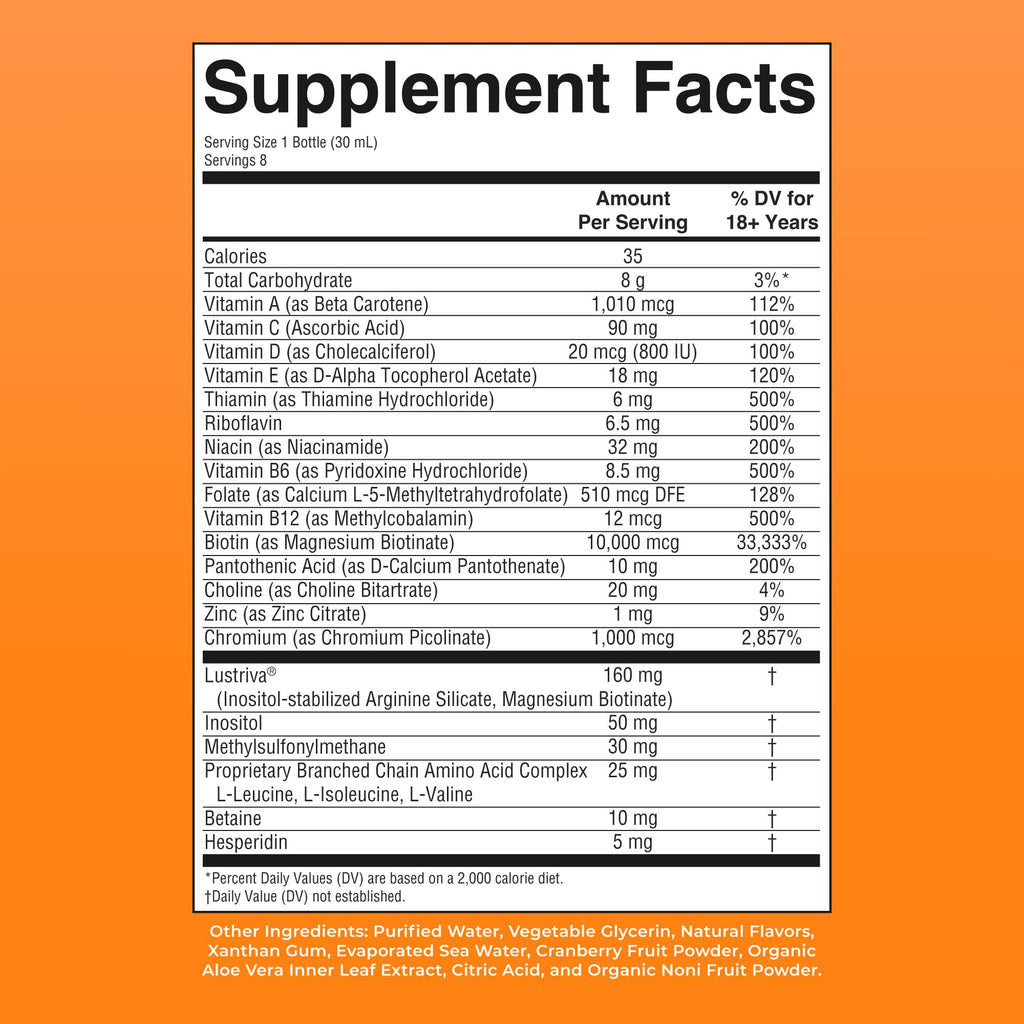 MARYRUTH'S Liquid Multivitamin + Hair Growth | Clinically Tested in Women for Thicker Hair & Facial Wrinkles | Biotin 10000mcg | Lustriva Hair Growth Supplements | Skin Care | Ages 18+ | 15.22 Fl Oz
