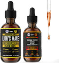 HERBIFY Bundle - Lions Mane & Cayenne Pepper Drops - Supplement for Memory, Focus & Clarity & Immune Support, Detox and Digestion Support