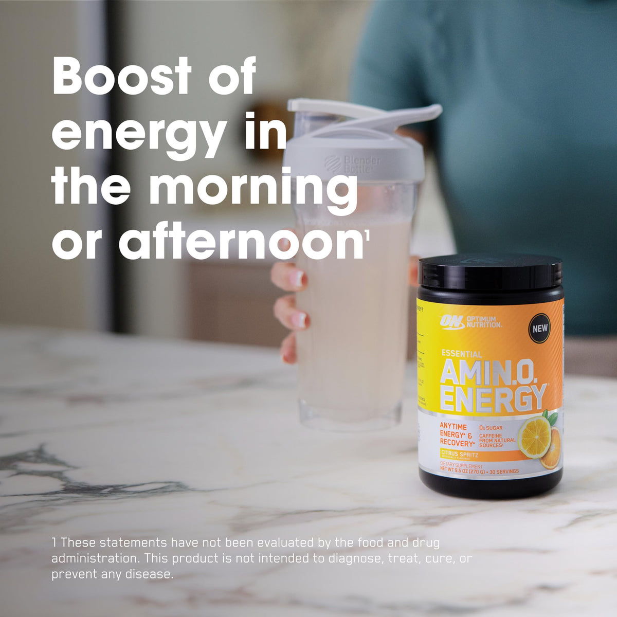 Optimum Nutrition, Amino Energy - Pre Workout with Green Tea, Bcaa, Amino Acids, Keto Friendly, Green Coffee Extract, Energy Powder - Concord Grape, 65 Servings