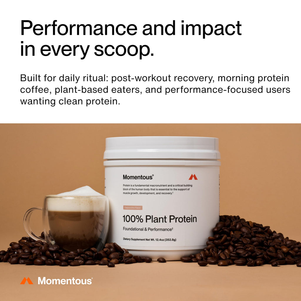 Momentous Vegan Protein Powder, 20g Pea & Rice Blend Protein, Chocolate | Complete Amino Acid Profile to Support Lean Muscle Growth, NSF Certified for Sport, Non-GMO & Gluten-Free (22 Servings)