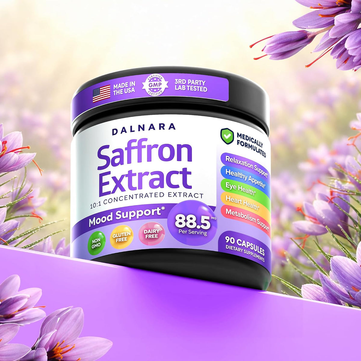 Saffron Supplements for Women 88.5mg Mood | Focus | Vision | Energy Support