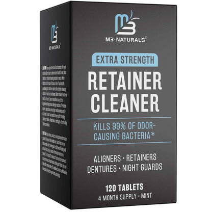 Retainer Cleanser Tablets Invisalign Cleaner, Removes Odors Discoloration Stains and Plaque 4 Month Supply Denture Cleansers Retainers