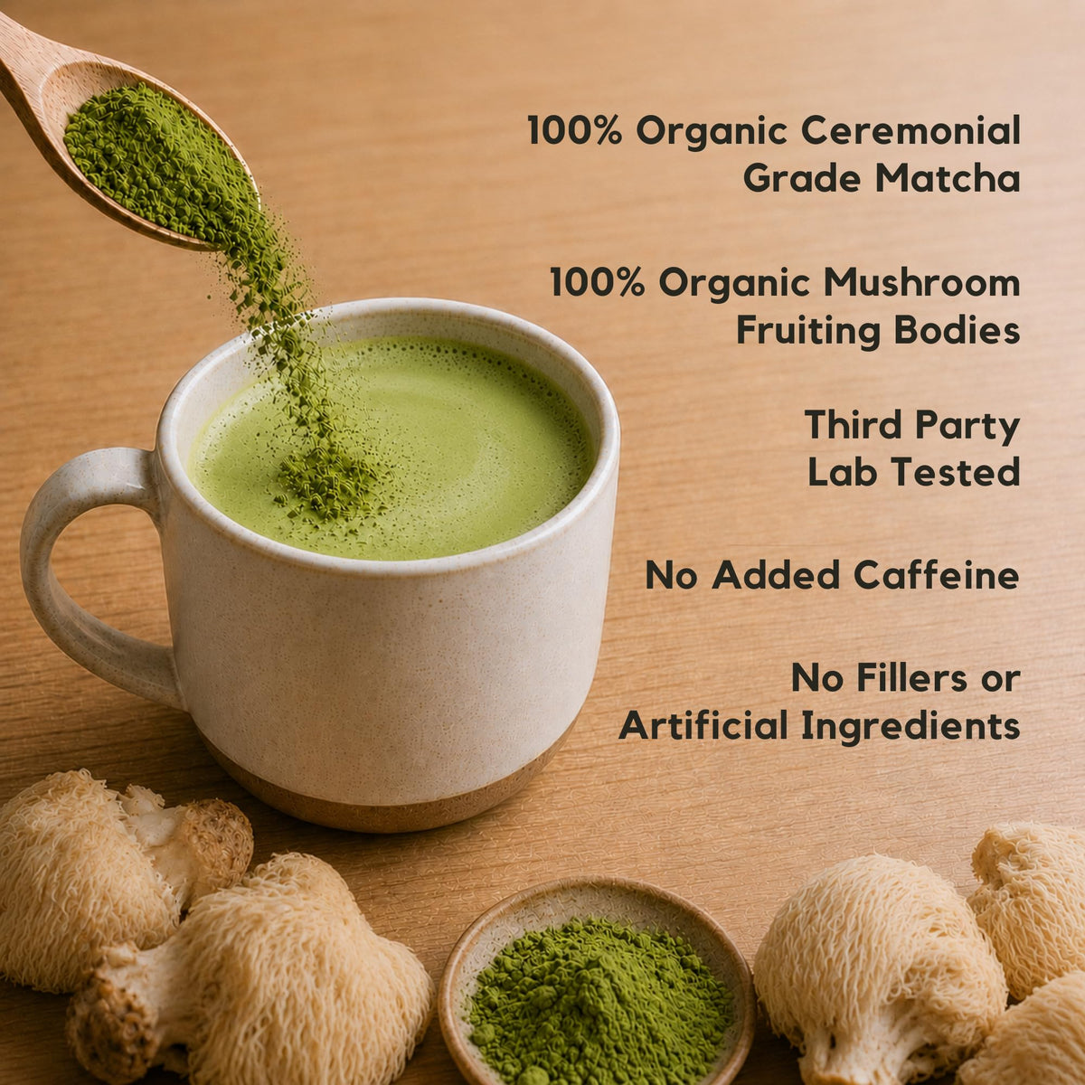 Malama Ceremonial Grade Matcha Powder - Premium Japanese Matcha Green Tea Powder with Organic Lion’s Mane Extract - Organic, Gluten-Free, Vegan, & Unsweetened (2.1 oz) for Energy & Focus