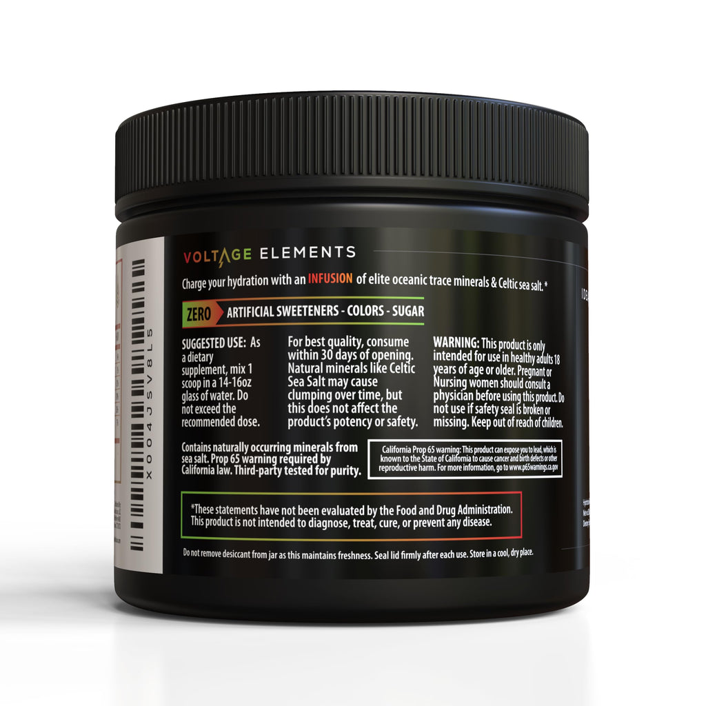 Celtic Sea Salt Electrolyte Powder: Magnesium Glycinate & Taurate - Ionic Trace Minerals & Potassium Hydration Booster - Zero Sugar, 30 Servings - Blood Orange Bolt