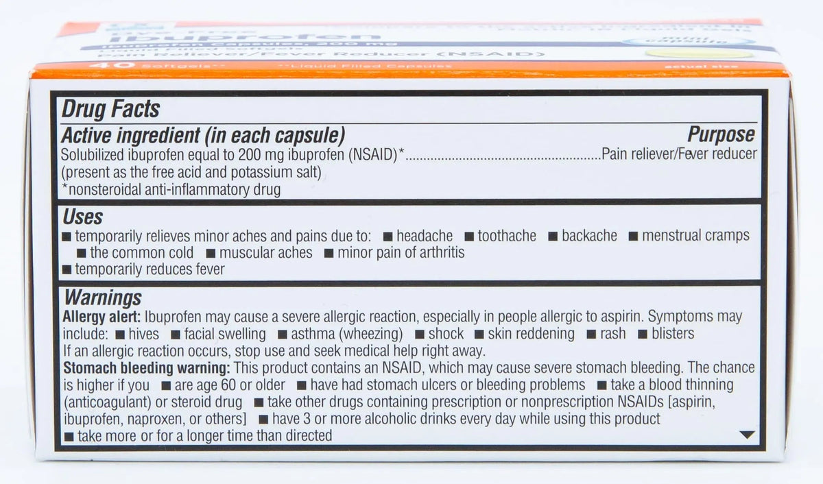 Quality Choice Ibuprofen 200 mg Liquid Gels 40 Count Easy to Swallow Pain Reliever and Fever Reducer for Headache Toothache Backache Menstrual Cramps Muscle Aches Minor and Pain Quality ChoiceBuy Supplements Australia