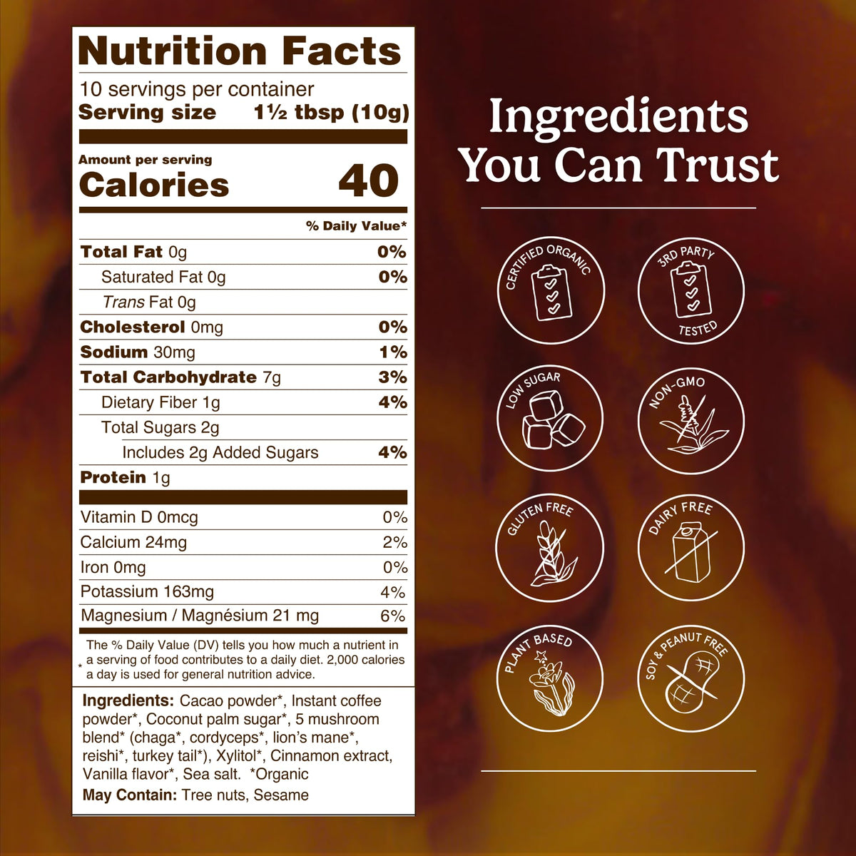Organic Traditions Mind Fuel Instant Mushroom Coffee Alternative, Caffeine Free Lion’s Mane and Maca Herbal Drink with Dandelion, Chicory, Roasted Grain Blend, Natural Focus Support, 140g / 5oz