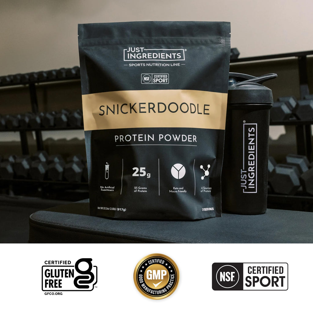 JUST INGREDIENTS Vanilla Bean Protein Powder – 20-Serving Blend with 100% Grass-Fed Whey & Organic Plant Proteins – Real Vanilla Bean & Cinnamon – Supports Muscle Recovery, Energy*