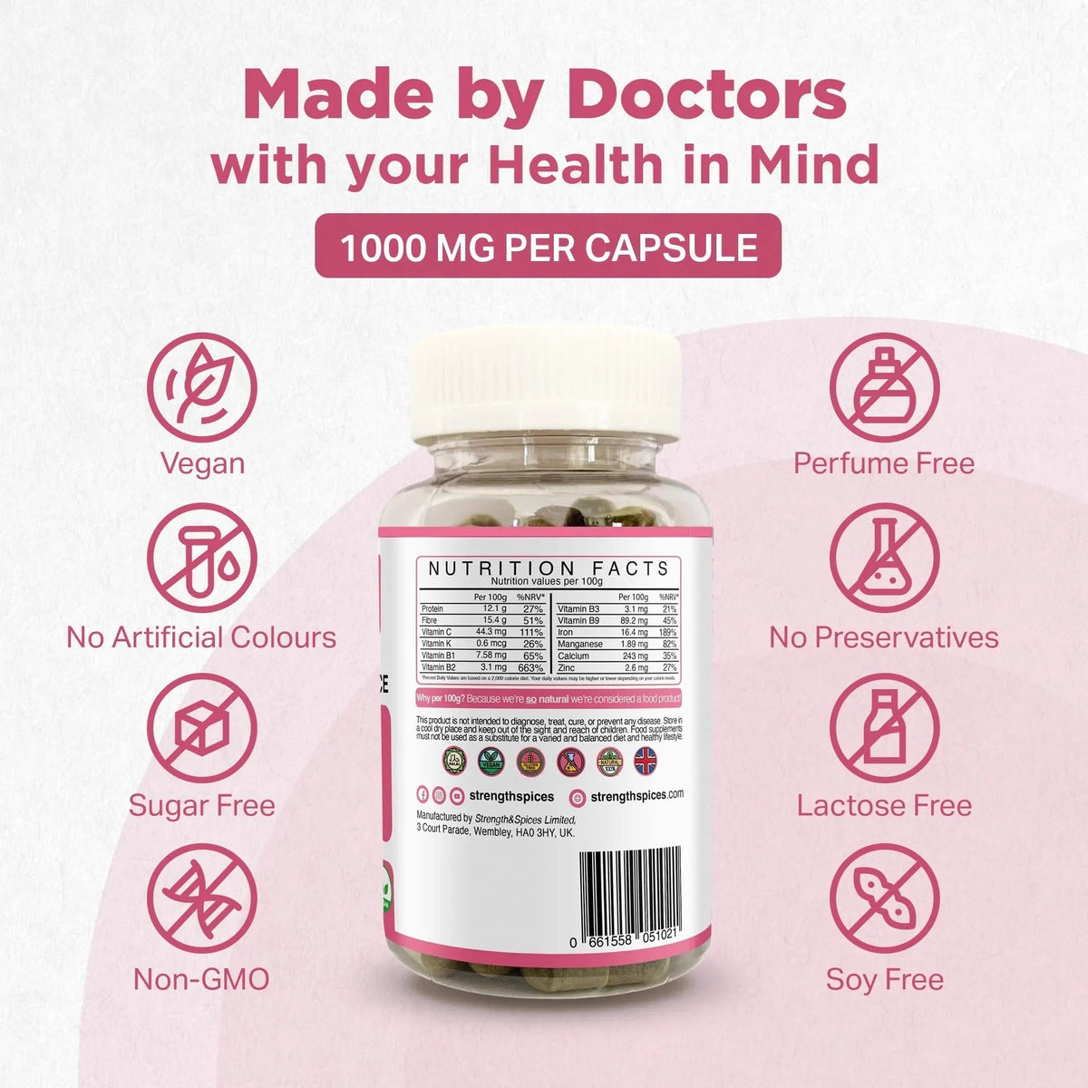 Strength & Spices Hormone Balance 100% Natural Estrogen Supplement – 12 Ingredients w Dong Quai - 60 Vegan UK Made 1000mg Capsules – Fertility and Menstrual Comfort STRENGTH & SPICES100% Natural Vegan Food SupplementsBuy Supplements Australia