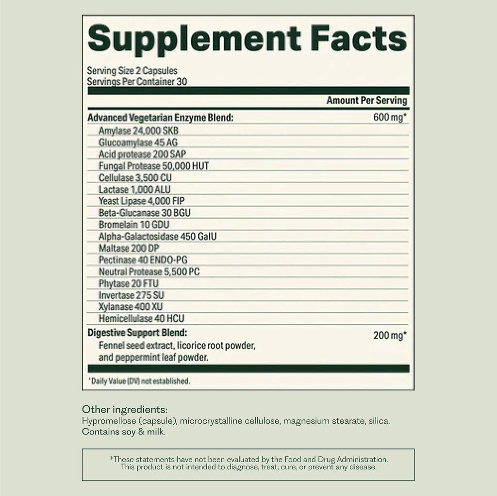 Enzyme 365 Advanced Digestive Enzymes Supplement with 17 Enzymes & Soothing Herbs | Supports Digestion, Reduces Bloating & Gas, Boosts Nutrient Absorption & Energy | 30 Servings | 17 Enzymes & Soothing Herbs, Supports Digestion, Reduces Bloating & Gas, Bo