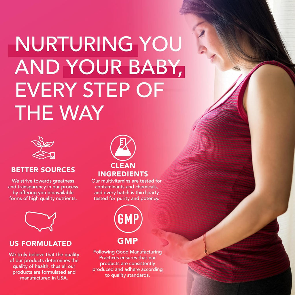 PLANT.O NUTRITION Prenatal Gummies for Women with DHA, Folate, Vitamin B C D | Delicious Multivitamin Blend for Fetal and Neural Support, Bones, Energy & Immunity During Pregnancy