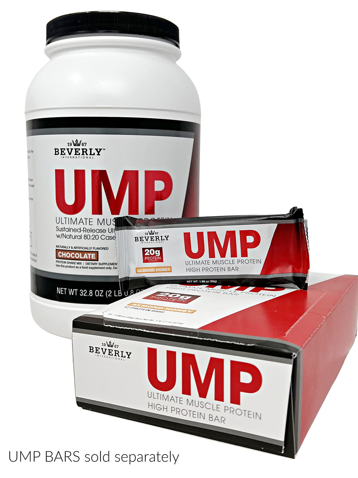 Beverly International UMP Protein Powder, Chocolate. Unique Whey-Casein Ratio Builds Lean Muscle. Easy to Digest. No Bloat. (32.8 oz) 2lb .8 oz