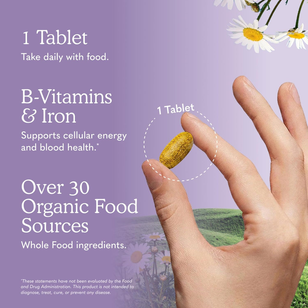 Garden of Life Organics Multivitamin for Women - Women's Once Daily Multi - Whole Food Multi with Iron, Biotin, Vegan Organic Womens Multivitamin for Health, Energy Hair Skin and Nails, 60 Tablets | Women's Once Daily, Whole Food Multi with Iron, Biotin,