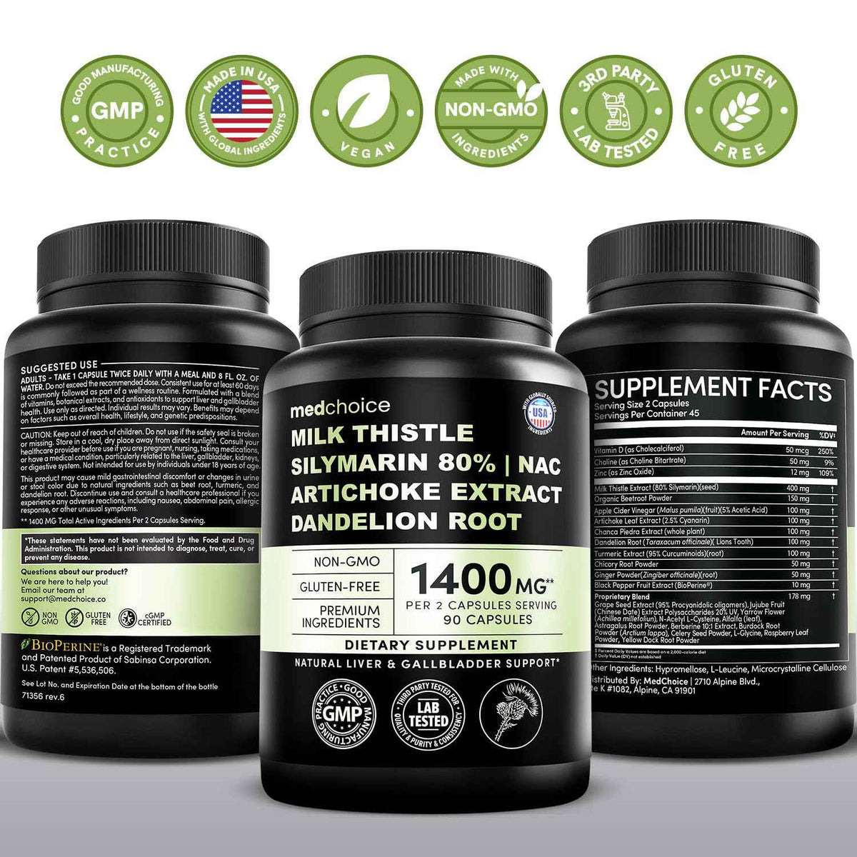 Milk Thistle Supplement w/ NAC, Artichoke & Dandelion – Liver Support Supplement & Gallbladder Supplements in One – Liver Detox – Milk Thistle