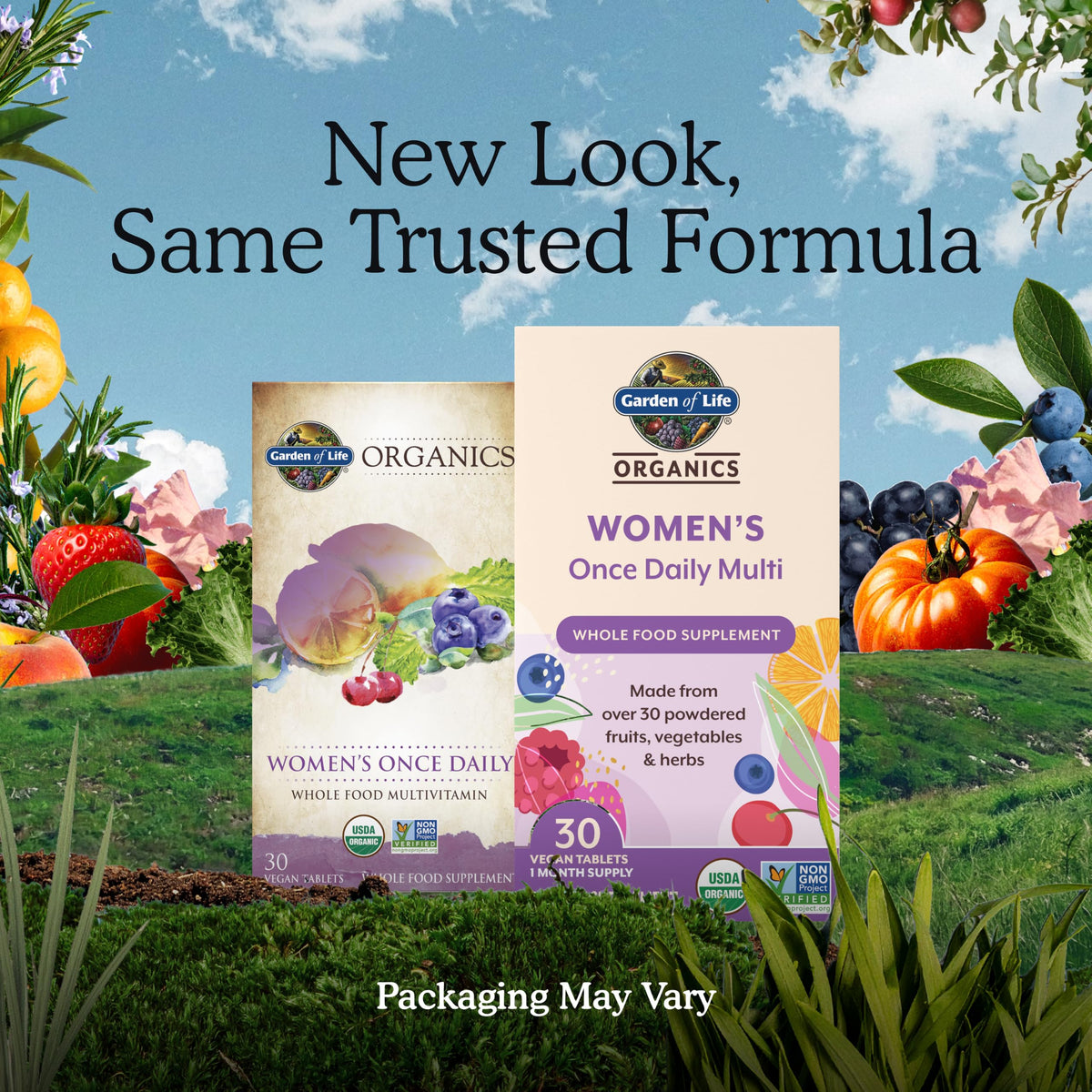 Garden of Life Organics Multivitamin for Women - Women's Once Daily Multi - Whole Food Multi with Iron, Biotin, Vegan Organic Womens Multivitamin for Health, Energy Hair Skin and Nails, 60 Tablets | Women's Once Daily, Whole Food Multi with Iron, Biotin,