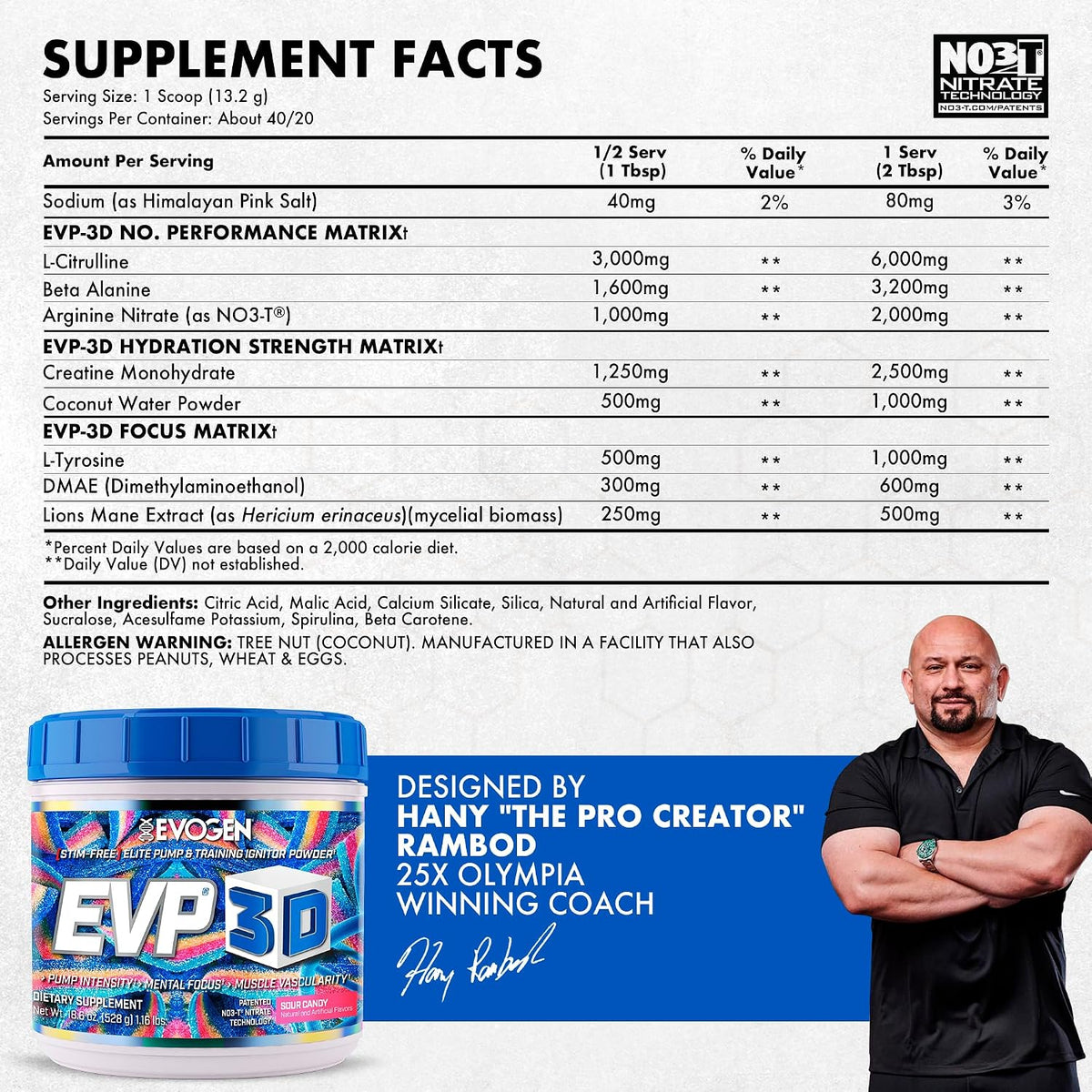 Evogen EVP 3D Creatine Monohydrate Bundle – Stim Free Pre Workout Powder & Micronized Creatine for Pump, Strength, Power & Recovery | Sour Candy + Unflavored