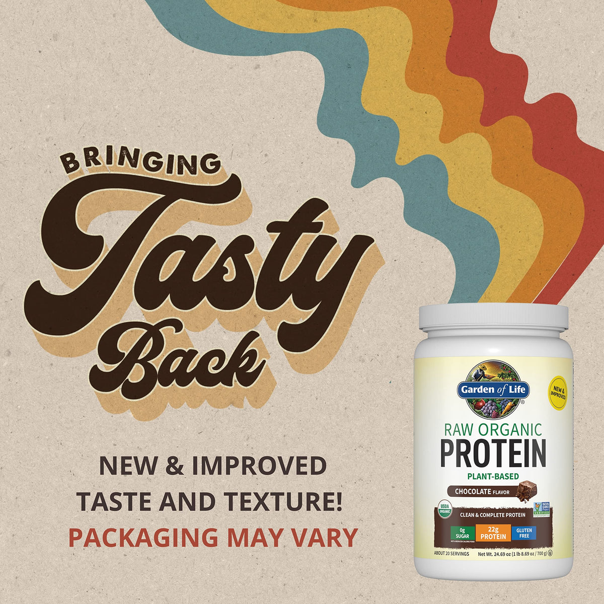 Garden of Life Protein Powder, Vegan Protein Powder, BCAA, Probiotics & Digestive Enzymes, Gluten & Lactose Free, Vanilla, 1.5 LB