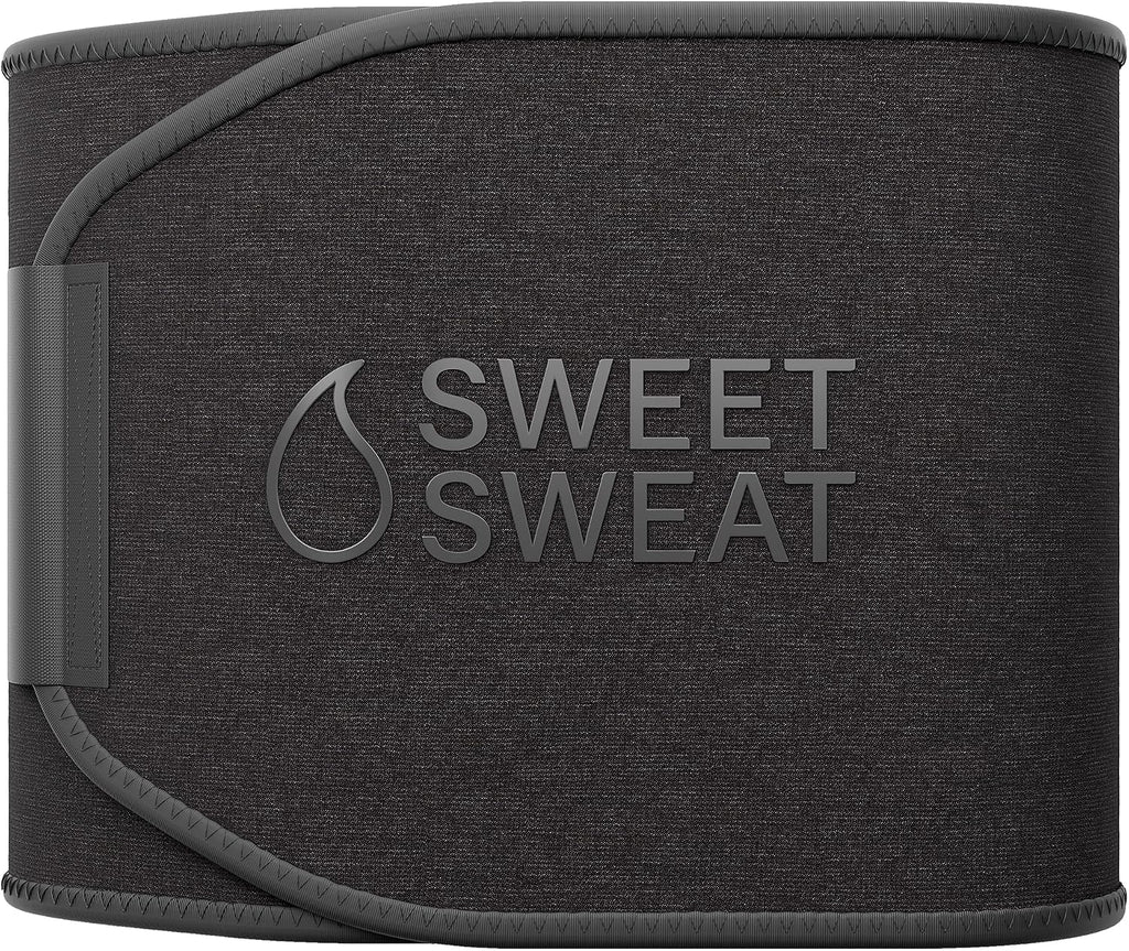 Sports Research Sweet Sweat Waist Trimmer (Core Series) - Premium Sweat Enhancing Fitness Band for Women & Men - Adjustable Fit · Latex-Free Neoprene - Matte Black, Medium