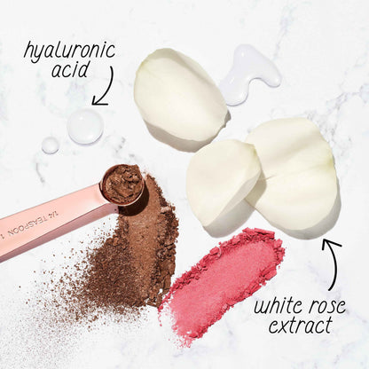 COVERGIRL TruBlend Skin Enhancer Baked Luminous Blush, with Hyaluronic Acid & White Rose Extract, Blends Seamlessly - Strawberry Drizzle (Bright Red with Light Red Swirls)