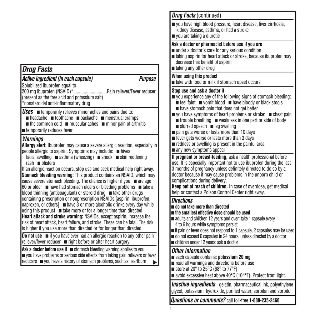 A+Health Dye-Free Ibuprofen 200 Mg Mini Softgels, Pain Reliever/Fever Reducer (NSAID), 180 Count A+HealthBuy Supplements Australia
