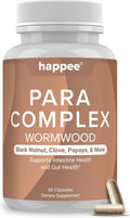 Happee ParaComplex Intestinal Guard for Humans - para Purge Herbal Cleanse for Gut Health & Digestive Balance - with Wormwood, Black Walnut, Garlic & More - 60 Capsules - PrimeBioHealth - canada supplements