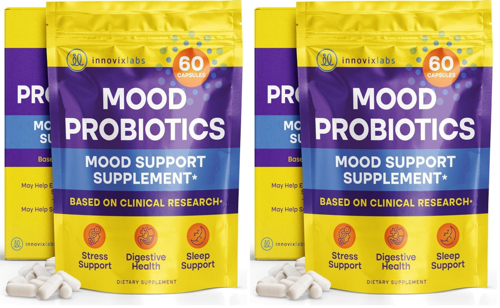 InnovixLabs Mood Probiotic for Women & Men, Clinically Studied Digestive & Mood Support Supplement, Lactobacillus helveticus Rosell-52ND & Bifidobacterium longum Rosell-175, 60 Capsules - PrimeBioHealth - canada supplements