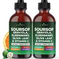 Liberty Lifestyle Soursop Liquid with Soursop Fruit and Leaves, Elderberry, Vitamin C and Olive Leaf - Multimineral & Vitamins Superfood - 4 oz - PrimeBioHealth - canada supplements
