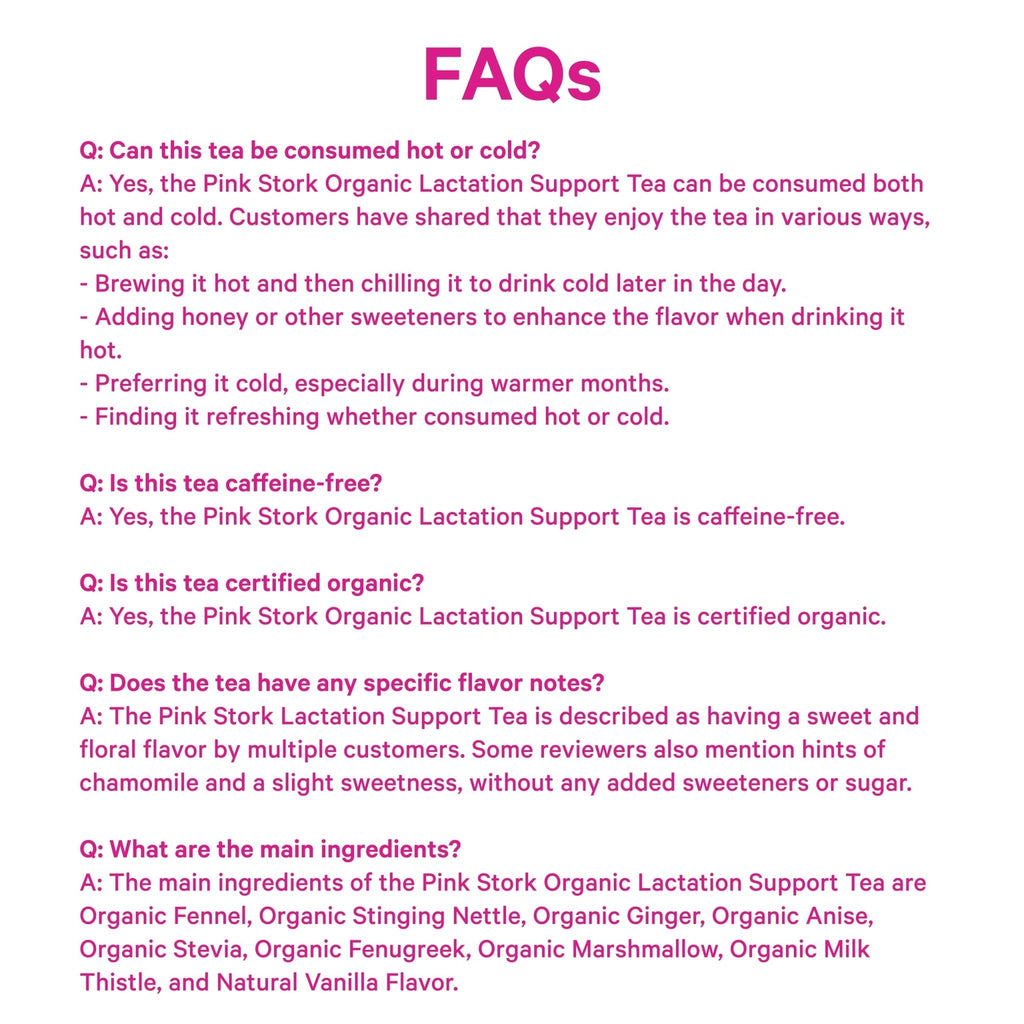 Pink Stork Organic Lactation Tea – Fenugreek, Fennel, Milk Thistle + More – Support for Breastfeeding, Pumping, Hydration, Milk Flow – Smooth Vanilla – 15 Sachets, Caffeine-Free - PrimeBioHealth - canada supplements