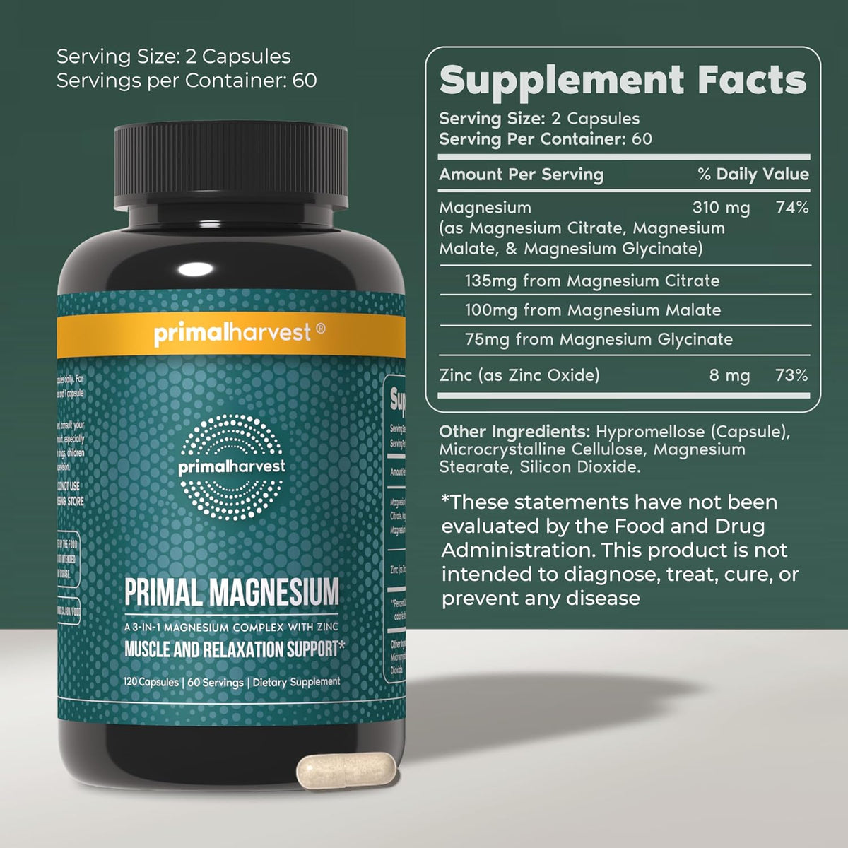 Primal Harvest Total Male+ & Magnesium Supplement Optimize Men’s Health with Targeted Nutrients for Vitality & Recovery 2 Pack Bundle - PrimeBioHealth - canada supplements